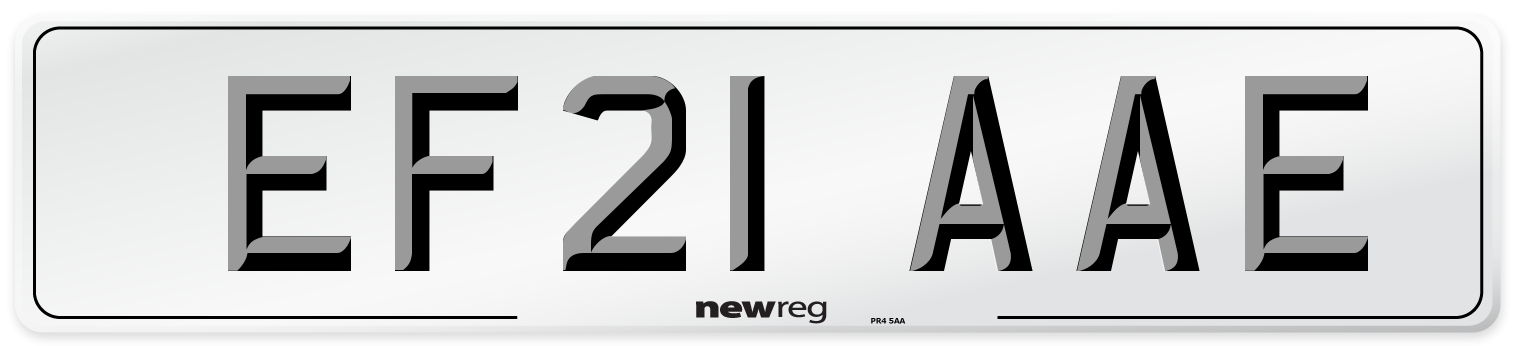 EF21 AAE Number Plate from New Reg